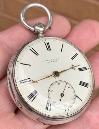 A Gents Fine Quality Antique Solid Silver Early Belfast Fusee Pocket Watch 1883.
