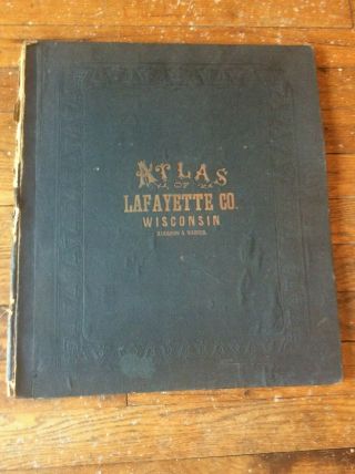 Atlas Plat Lafayette County Wisconsin 1874 History Darlington Belmont Schullsbur