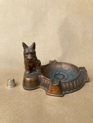 Vintage Cast Metal Scottie Dog/scottish Terrier Ashtray