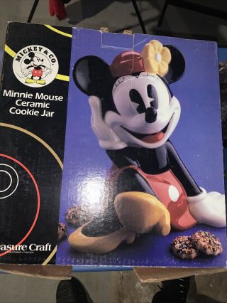 Vintage Disney Minnie Mouse Ceramic Cookie Jar By Treasure Craft