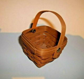 Vintage Miniature Split Oak Basket With Handle Doll House