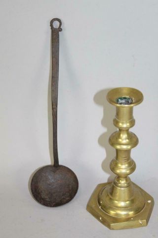 Museum Quality Pilgrim 17th C England Wrought Iron Decorated Tasting Spoon