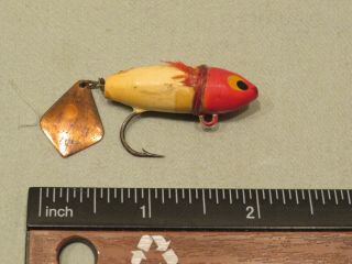 Vintage Heddon Flap Tail Big Trout Size Fly Rod Wood Fishing Lure