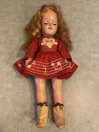 Vtg 1950s Ideal P - 91 Mary Hartline Doll W/ Sleep Eyes