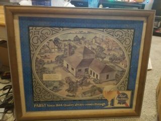 Vintage Rare Pabst Blue Ribbon Beer Advertising Bar Sign Brewery Milwaukee