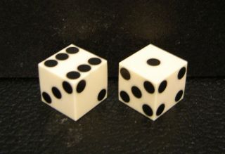 Pair Rare Vintage Loaded 11/16 " Casino Dice 6 - 1 Flats - Collectors See Pictures