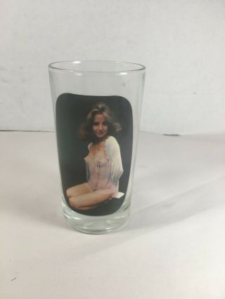 Vintage Risque Naughty Peek A Boo Naked Pin Up Girl Drinking Glasses Bar Ware