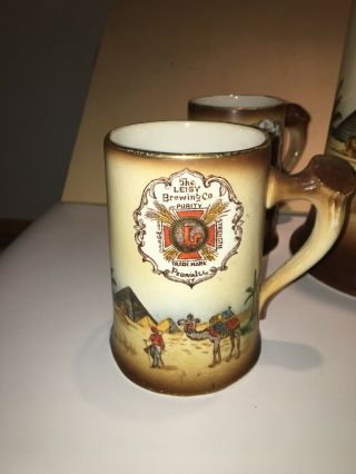 Leisy Brewing Co Antique Beer Pitcher and (6) mug set 3