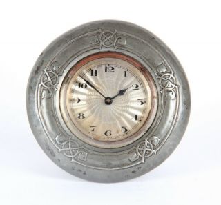Liberty & Co Tudric Pewter Small Desk Clock Celtic Knox Arts And Crafts 01472