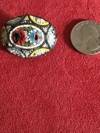 Vintage Micro Mosaic Pin Made In Italy