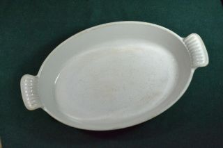 Vintage Le Creuset 12 In.  Cast Iron Enameled Oval Bake Pan,  Good Cond.