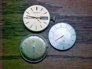 3 Omega Longines Accutron Wristwatch Nickel Movements Or Restoration