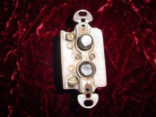 Vintage Porcelain Push Button Switch With Mother Of Pearl