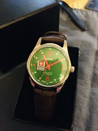 Oris Vintage Men’s Watch Swiss Beauty Sporty Green Dial - Ready To Wear Usa W Box