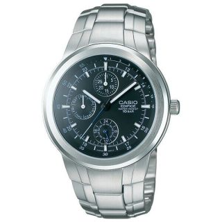 Casio Watch Edifice Ef - 305d - 1ajf Quartz Mens Silver Black Calendar