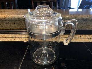 Vintage Pyrex Clear 6 Cup Coffee Pot With Lid And Insides