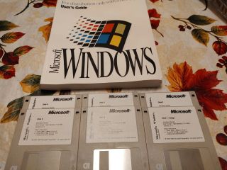 Vintage Microsoft Windows 3.  11 - Full Version W/diskettes And Users Guide