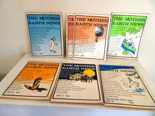7 Vintage Mother Earth Magazines 1971 Vols 7 - 12