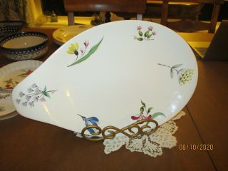 Vintage Hallcraft Eva Zeisel Bouquet Oval Serving Platter 17 " Floral 1950 