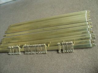 13 Vintage Solid Brass Stair Rods And 26 Brackets.  27 Inch