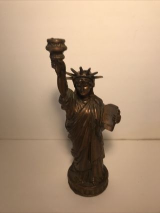 Vintage Statue Of Liberty Cast Metal Lamp Base