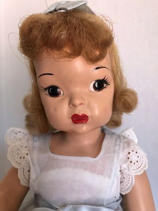 Vintage 16” Terri Lee Painted Plastic Doll In Tagged Dress