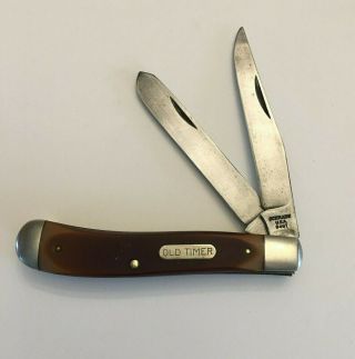 Knives - Vintage Schrade Usa 94ot Old Timer Gunstock Trapper Pocket Knife