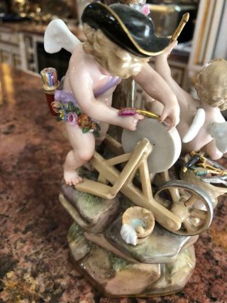 Antique 19th Century Meissen Porcelain Group Of The Infant Copid And Psyche Bene 3