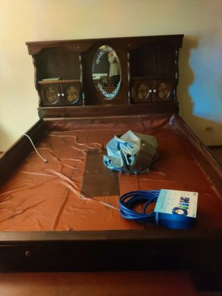 Complete King Size Waterbed Pedestal Captains Bed With All Accessories.
