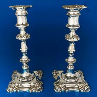 Pair William Iv Old Sheffield Plate Candlesticks C1836 H Wilkinson & Co 9 "