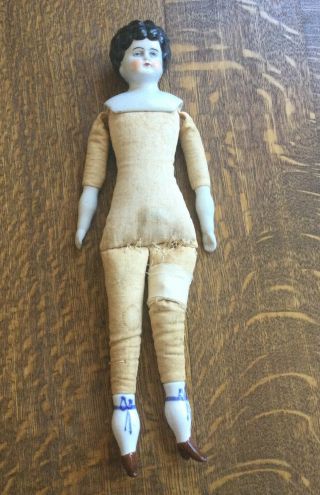 Antique Porcelain German Head/feet Doll Large Head 12 1/4 Inches