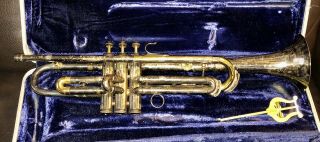 Vintage Cg Conn Trumpet ? 40b ? Silver Elkhart Estate Rimless Antique