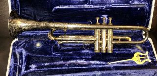 Vintage CG Conn Trumpet ? 40B ? Silver Elkhart Estate Rimless Antique 2
