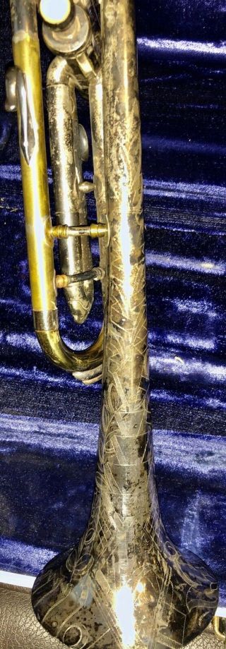 Vintage CG Conn Trumpet ? 40B ? Silver Elkhart Estate Rimless Antique 4
