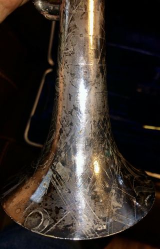 Vintage CG Conn Trumpet ? 40B ? Silver Elkhart Estate Rimless Antique 5