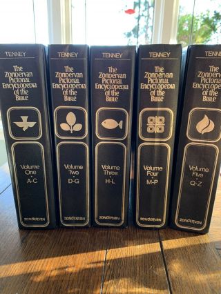 Zondervan Pictorial Encyclopedia Of The Bible Complete 5 Volume Set Vintage 1977