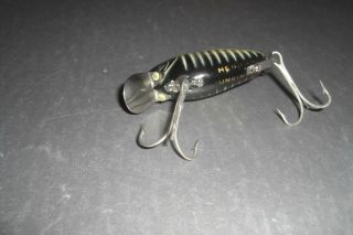 Heddon wood Punkin - Seed in Black & White Shore Minnow with papers 3