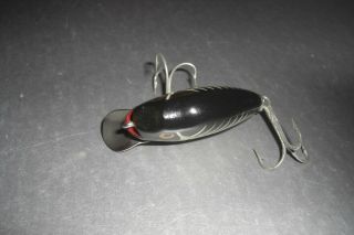 Heddon wood Punkin - Seed in Black & White Shore Minnow with papers 4