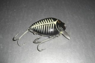 Heddon wood Punkin - Seed in Black & White Shore Minnow with papers 5