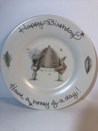 Vintage Pfaltzgraff Naturewood Happy Birthday Plate 11.  25 Inches