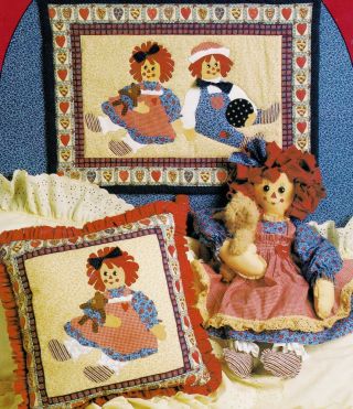 Pattern - Prim - Vintage Raggedy Ann Doll - Wall Hanging,  Pillow,  Quilting - Rare