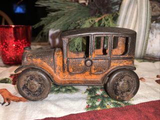 Vintage Cast Iron Car.  Unmarked.  4 1/2 Inches.  Hubley? Arcade? Ac Williams?
