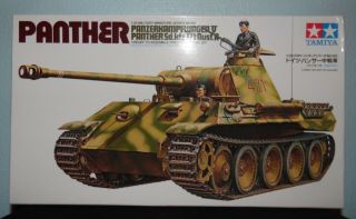 Vintage 1975 Tamiya Panther Panzerkampfwagen V 1/35 Scale Model Kit No 65
