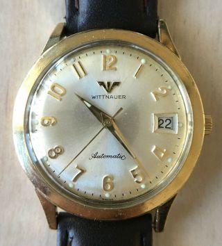 Vintage Wittnauer Automatic 17 Jewel Watch With Date 34mm,  10k Gold - Filled