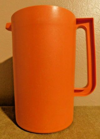 Vintage Orange Tupperware 1 Gallon Pitcher 1416 - Missing Lid