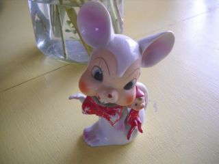 Vintage Pixie Elf Red Mouse Ceramic Porcelain Japan Kitsch