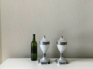Art Deco Table Lamp,  Set of 2 Lamps,  Milk Glass Lamp 3