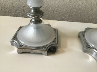 Art Deco Table Lamp,  Set of 2 Lamps,  Milk Glass Lamp 6