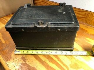 Antique Cast Iron Strong Box Metal Safe Stagecoach Wagon Western