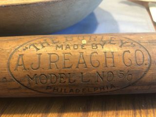 Antique Vintage Baseball Bat A.  J.  Reach Co.  " The Burley " Model L No.  5/0 1911